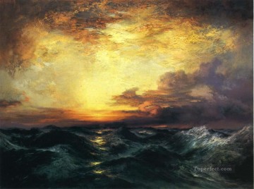 thomas kinkade Painting - Thomas Moran Pacific Sunset seascape